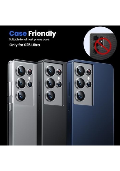 Wsken Galaxy S25 Ultra Kamera Lens Koruyucu -  Çekimi Koruyun Kırılmaz Ultra Hd 9h Temperli Cam Kamera Ekran Koruyucu Metal Halka Kapak Filmi 5g Aksesuarları Titanyum,