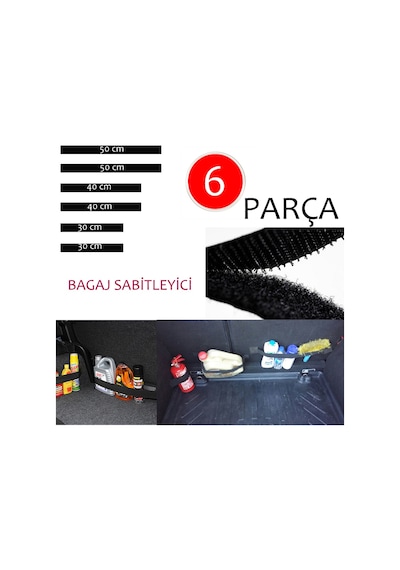 Oto Bagaj Sabitleyici Bagaj Düzenleyici Cırt Bant 6 Parça