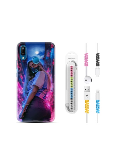Huawei P20 Lite Kılıf Kablo Koruyuculu Mask Girl 1659