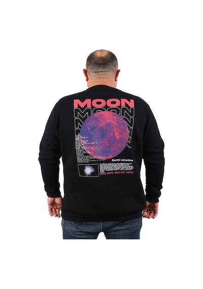 Moc Grande Mocgrande Büyük Beden Erkek Sweat Moon 22731 Sıyah Siyah