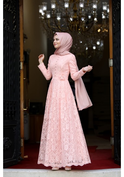 İbrahim Burak Etiler Collection Ahunisa Henna Abiye Pudra 5646