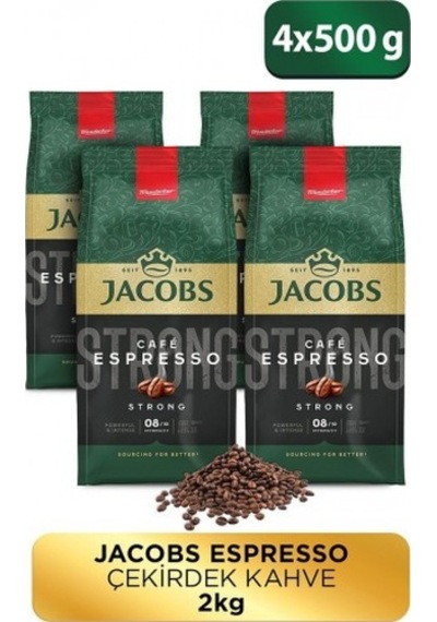 Jacobs Cafe Espresso Çekirdek Kahve 500 Gr X 4 Adet PKT.JACOBS.027 Çekirdek