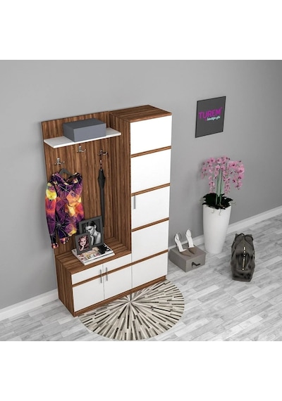 Asos Ceviz Ve Beyaz Portmanto Mdf Asos Ceviz Ve Beyaz Portmanto Mdf