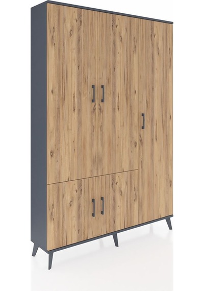 Arges Dolap 7 Raflı 5 Kapaklı Tek Askılı 132x30x195 Antrasit-çam/antrasit Atlas Çam/antrasıt Arges Dolap 7 Raflı 5 Kapaklı Tek Askılı 132x30x195 Antrasit-çam/antrasit Atlas Çam/antrasıt