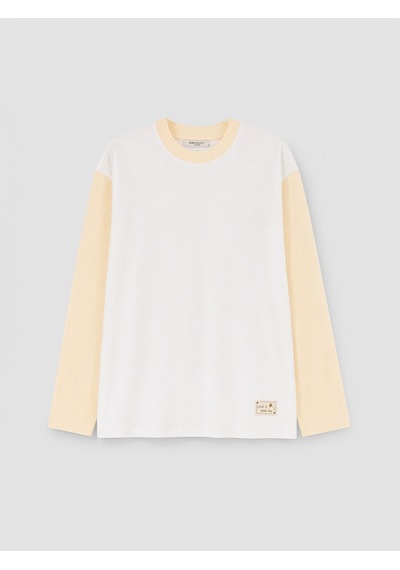 Lcw Modest Beyaz Renk Bloklu Oversize Kadın Sweatshirt Tunik