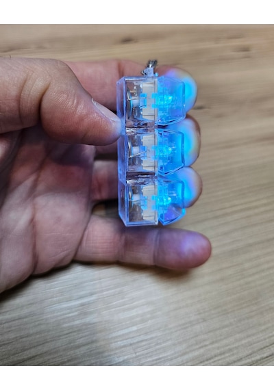 3 Tuşlu Klavye Anahtarlık Stres Klavye Anahtarlık Rgb Işıklı Mekanik Şeffaf