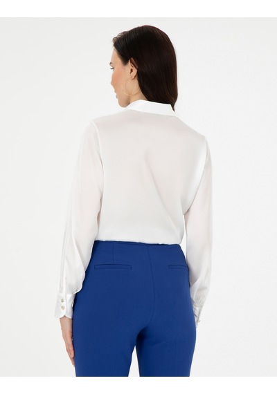 Pierre Cardin Kadın Ekru Gömlek Desenli 50296330-vr019 Ekru