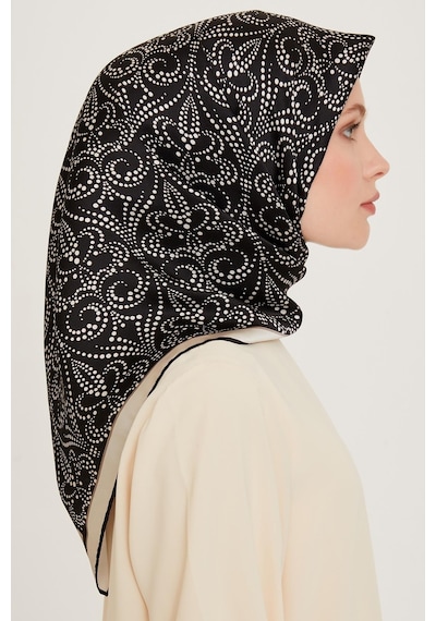 Armine İpek Eşarp 2025 Kış - 9246-06 Siyah Twill Siyah