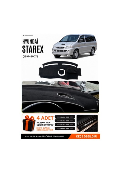 Hyundai Starex 1997-2007 Uyumlu Torpido Koruma, Torpido Örtüsü, Torpido Kılıfı - Siyah Gri