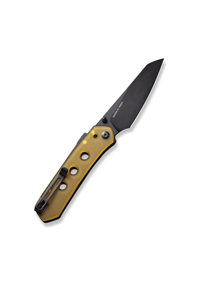 Civivi Vision Fg Thumb Stud & Superlock Knife Amber & Black Ultem Handle Kamp Çakı Sarı