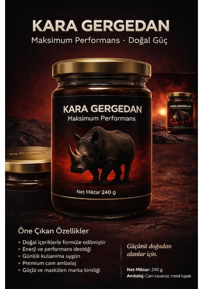 Kara Gergedan Doğal Destek Enerjik Yaşam 240 Gr X 2 Adet