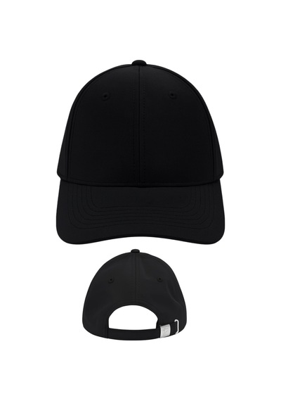 Perlotus Unisex Spor Kep Şapka Mikro Polyester Kumaş 6 Parça Ayarlanabilir Metal Tokalı Siyah