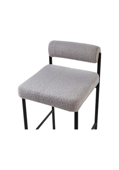 Amaya Gri Boucle 2'li Bar Sandalyesi Seti, 64 Cm Oturum, Şık Ve Konforlu Tasarım