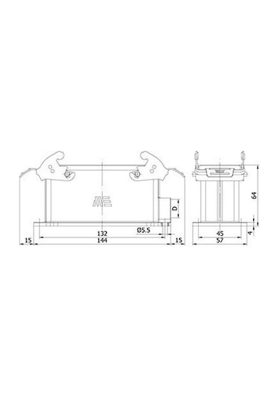 Mete Enerji 24x16a. Çoklu Duvar Prizi Metal Mandallı 403046s