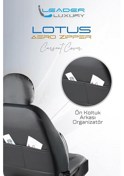 Jaecoo J7 İle Uyumlu Lüx Deri Detaylı Oto Koltuk Kılıfı Ön Arka Takım Lotus Siyah Standart