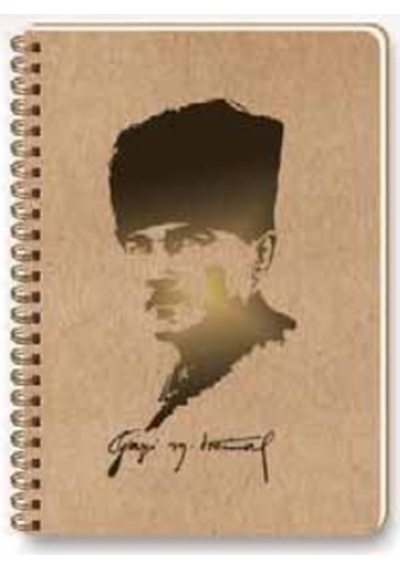 Keskin Color Spiralli Sert Kraft Kapak Defter-Atatürk 80 yaprak Çizgili 16x22