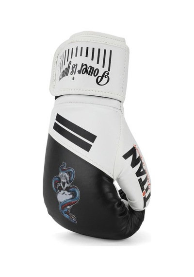 Titan Sport Siyah Beyaz Yılan Kurukafa Desenli Boks Eldiveni 2'li Set Çok Renkli