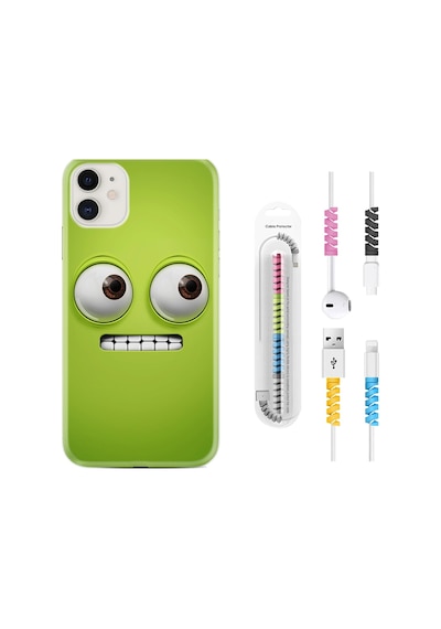 Apple Uyumlu iPhone 12 Kılıf Kablo Koruyuculu Green 1832