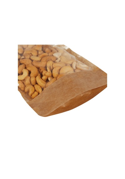 Packanya Kraft Geniş Pencereli Doypack 500'lü 13 x 22.5 + 3.5 CM