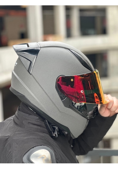 Ls2 Rapıd 2 Mat Concrete Kask Şeffaf Vizör + Spoiler Mat Concrete