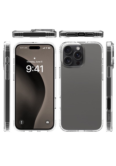 Apple Uyumlu iPhone Buff 16 Pro Max Air Hybrid Şeffaf Kılıf Crystal Clear
