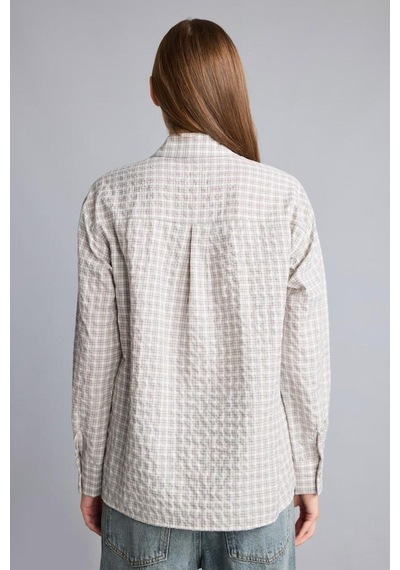 Defacto Regular Fit Klasik Yaka Kareli Flanel Uzun Kollu Gömlek F9082ax26augr294 Gri-gr294