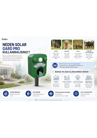 Peller Solar Gard Pro Güneş Enerjili Hayvan Kovucu