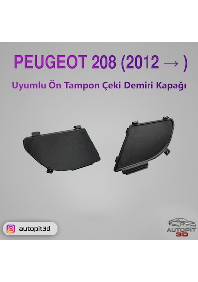 Peugeot 208 2012 Uyumlu Ön Tampon Çeki Demiri Kapağı