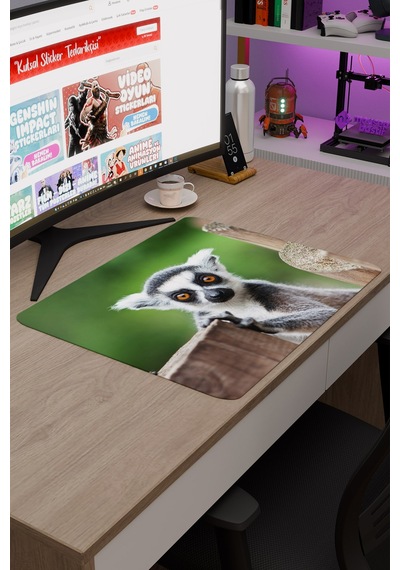 Lemur Kaymaz Dikişli Kauçuk Oyuncu Mousepad V2 - 48x40 Xl Gaming Mouse Pad Fare Altlığı