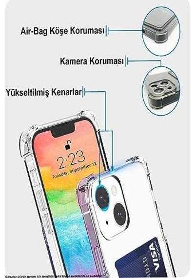 Galaxy S21 Fe Kapak Kamera Korumalı Kartlıklı Darbe Emici Özellikli Şeffaf Silikon Kılıf 6998