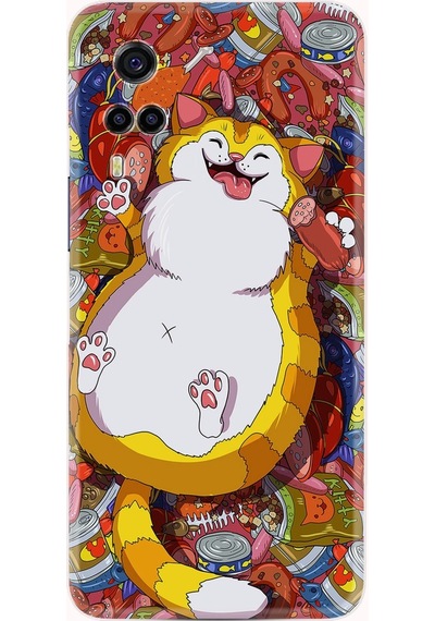 Vivo Y53S Kılıf Silikon Desen Tombul Kedi 1739