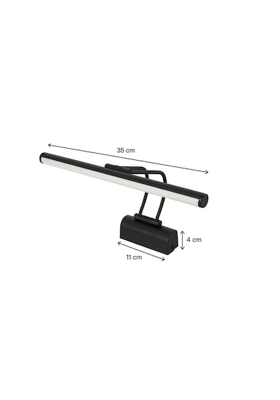 Sarjlı Led Flüt Resim Aplik 6w 3200k Gün Işığı 35cm Duvar Tipi Ayna/tablo Üstü Dekoratif Işık Ip20 Iç Mekan Kullanım Siyah