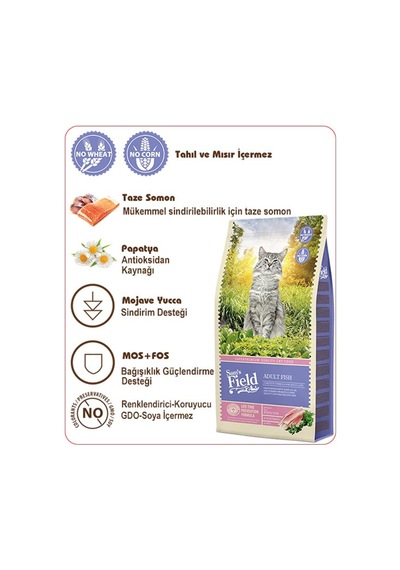 Sam's Field Somon Balıklı Tahılsız Yetişkin Kedi Maması 2500 G