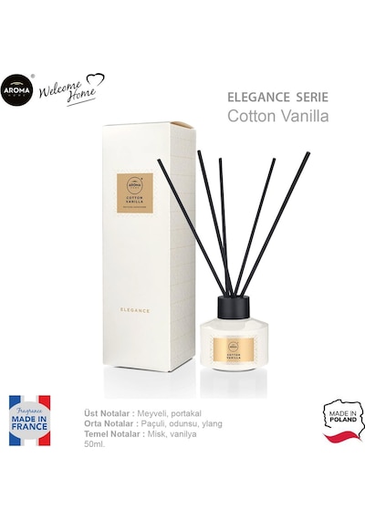Aroma Home Elegance Likit Koku Cotton Vanilla 50 ML