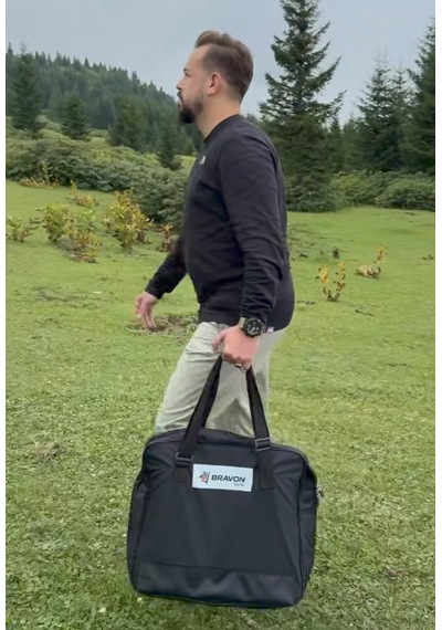 Bravon Outdoor 21 Litre Kamp - Mangal Çantası Körüklü 3 Bölme Ve Astarlı Siyah