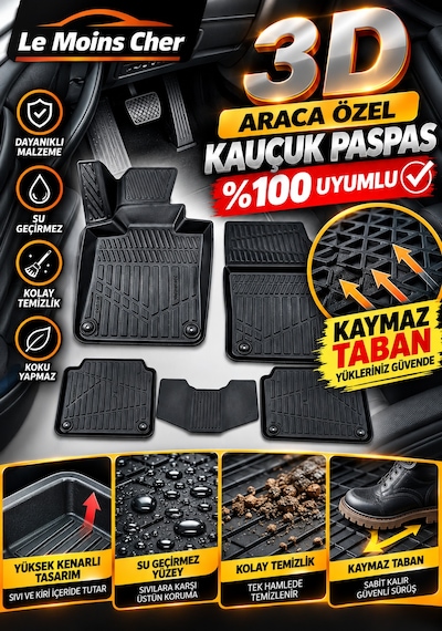 Volvo S90 2016 2023 Araca Özel Havuzlu 3d Kauçuk Oto Paspası