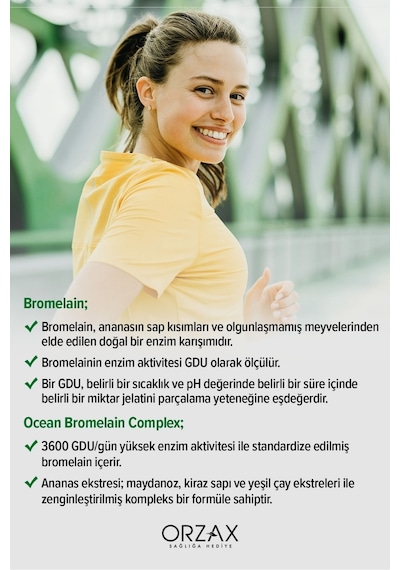 Ocean Bromelain Complex 60 Tablet X 2 Adet