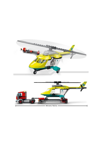 City Kurtarma Helikopteri Nakliyesi 60343-5 Yaş Ve Üzeri Çocuklar İçin Oyuncak Yapım Seti 215 Parça