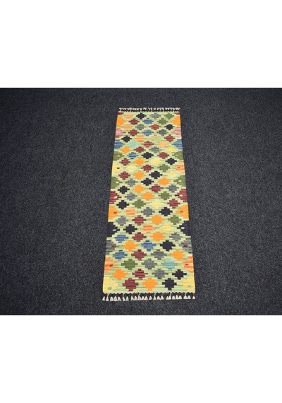 Zehra Abla Halı Yeni El Dokuma Cerit Yörükleri Meşhed İran Mini Yolluk Yün Kilim 7223 Çok Renkli