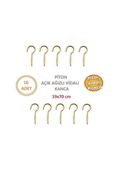 Piton Kanca Açık Uçlu Vida 19x70 Cm 10 Adet
