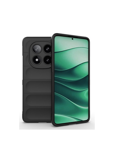 Xiaomi Redmi Note 14 5g Kılıf Kamera Korumalı Esnek Silikon Parmak Şeritli Pazarplus Koyu Yeşil