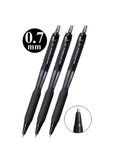 Siyah Jel Uçlu Pilot Kalem 3 Adet Uniball Jetstream Sxn-101 0.7 Mm Roller Basmalı Kalem Roller Uçlu Likit Mürekkepli