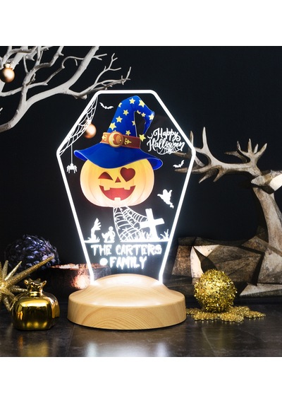 Halloween Şapkalı Bal Kabağı Cadılar Bayramı Hediyesi Led Lamba