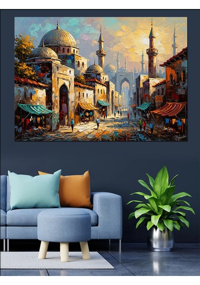 Ahşap Tablo Tarihi İstanbul Cami Ve Şehir İnsan Figürlü Tablolar