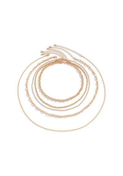 Girift Vintage Aeris 5 Adet Zincir Kolye Seti Gold