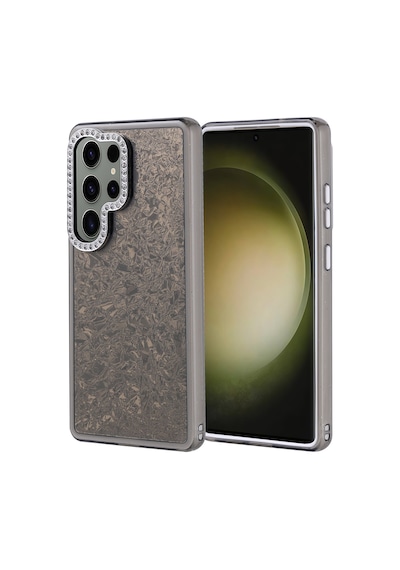 Noktaks - Galaxy S25 Ultra Uyumlu Kılıf Taşlı Tasarımlı Koruyucu Kapi Kapak - Siyah - T36886