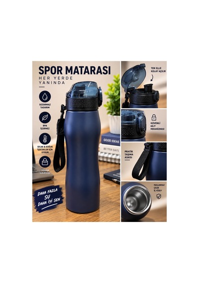 750 Ml Çelik Matara Mat Lacivert