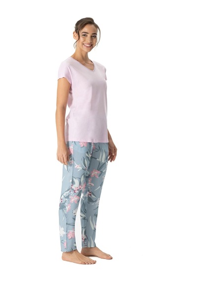U.S. Polo Assn. U.s Polo Assn. 17045 Kadın Kısa Kollu V Yaka Pijama Takımı-pembe Pembe
