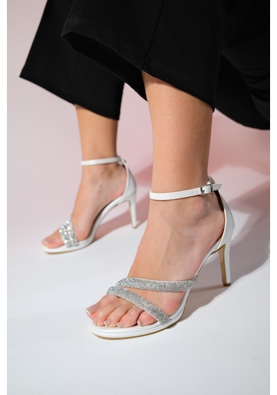 Luvishoes Laredo Sedef Cilt Taşlı Kadın Platform Topuklu Abiye Ayakkabı Sedef