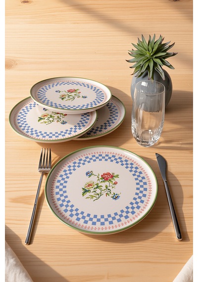 Keramika Rose Line Nordic Pasta Tabağı 22 Cm 4 Adet 22911 Beyaz